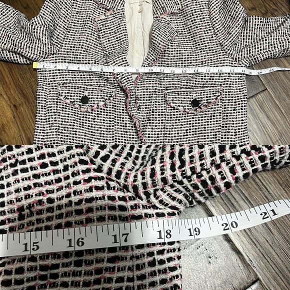 Rebecca Taylor NYC Josie Tweed Jacket Pink & Black - Picture 15 of 16
